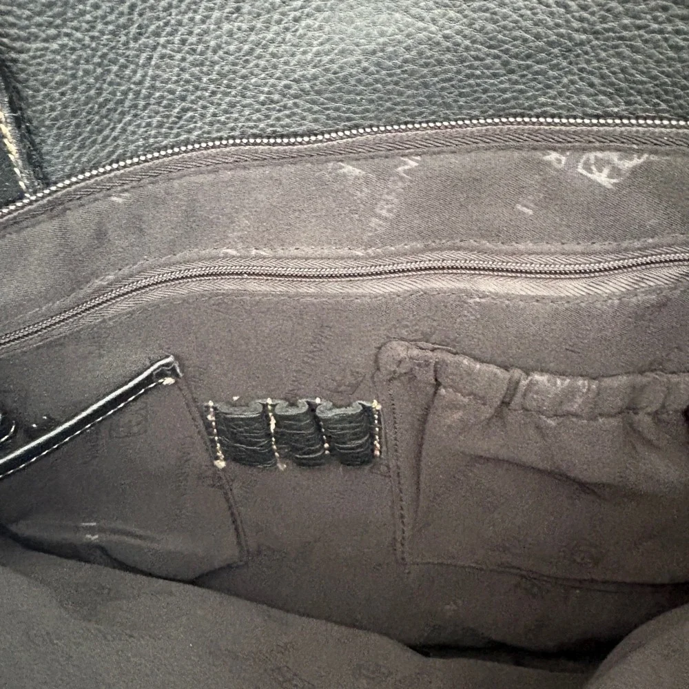 Giani Bernini Laptop Tote Bag Multi-Compartment‎ Leather, Womens Large Black